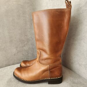 Paraboot Sofie D'Hoore Boots 9 Brown Leather Norwegian Welt Handmade In France